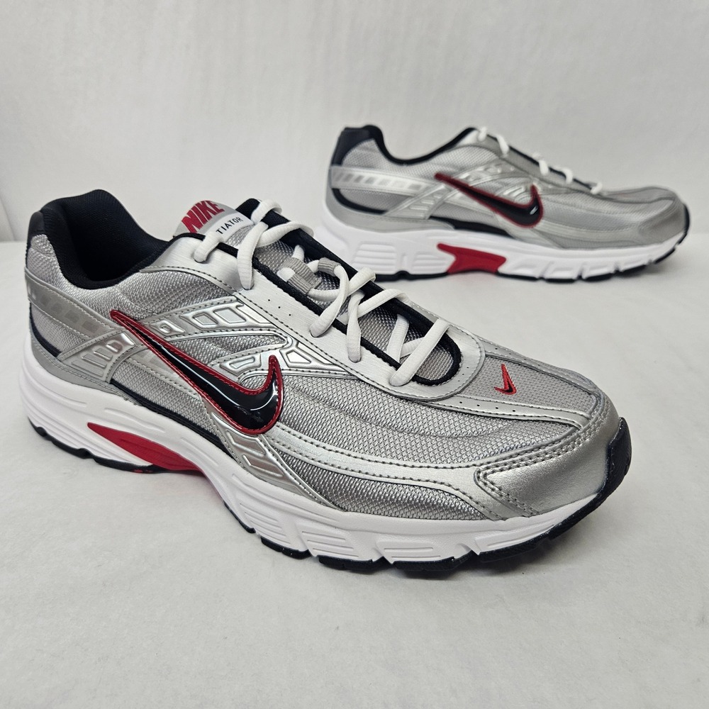 Nike Initiator Running Shoes 394055-001 Metallic Silver Black Red Mens Size‎ 12